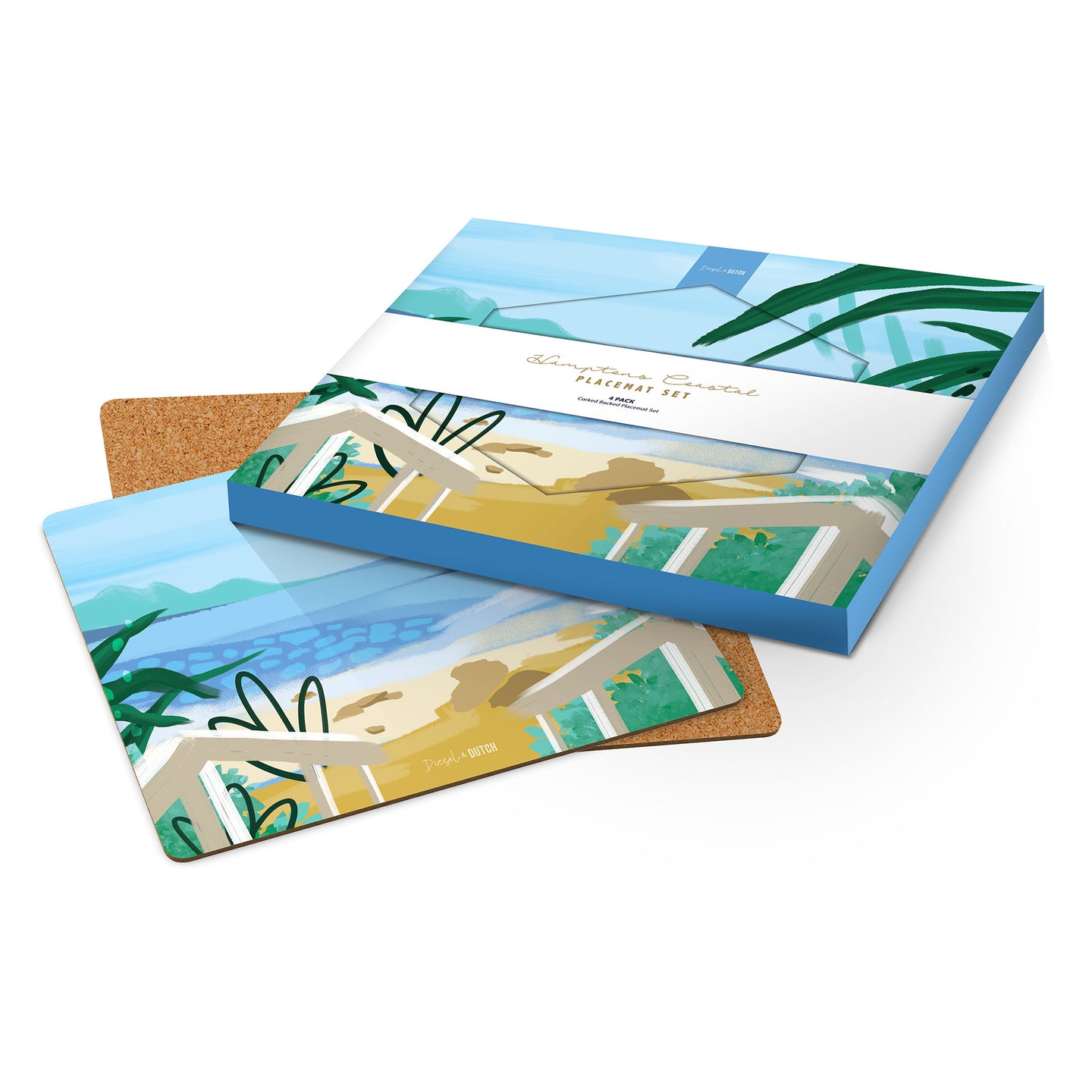 Hamptons Coastal Placemat Set 4